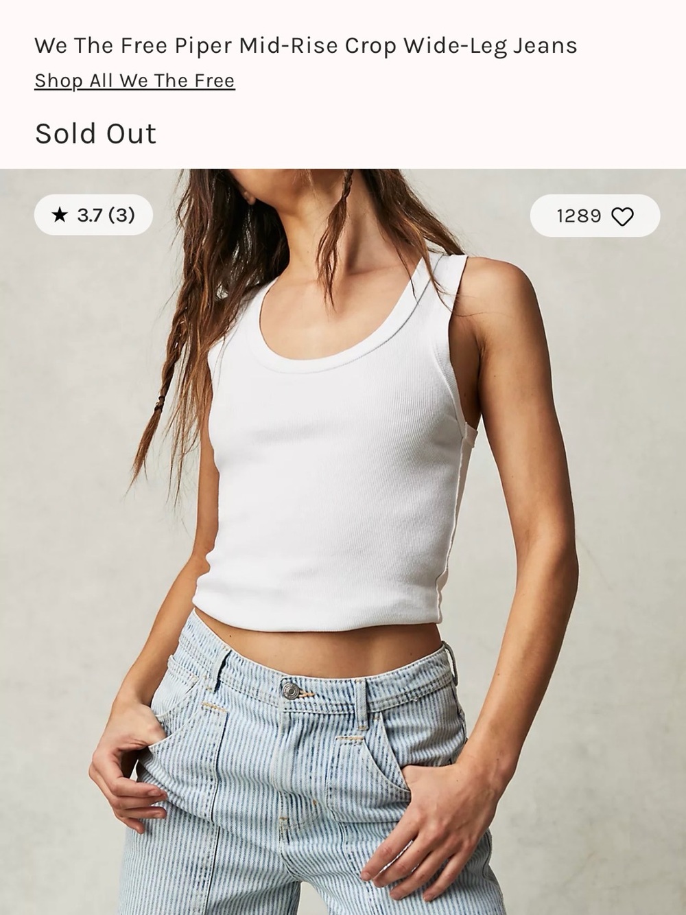 Free People We the Free Piper Mid Rise Crop Wide Leg Jeans NWT!! 🩵 - Picture 6 of 10